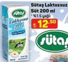 SÜTAŞ LAKTOZSUZ SÜT 200 ML SÜTAŞ LAKTOZSUZ SÜT 200 ML